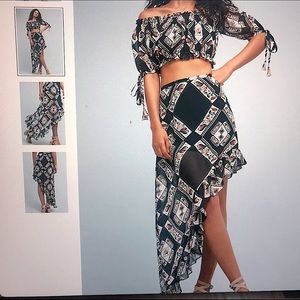 NEW. Silk TRYB dress. Blouse and skirt set.